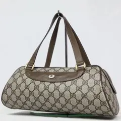 GUCCI オールドグッチ ミニボストン GG レザー 紙タグ ベージュ