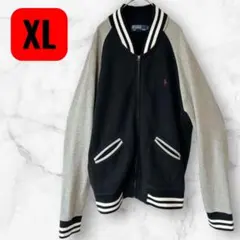 人気❤️ ポロラルフローレン ジップジャケット スタジャン 黒 グレー XL 刺繍