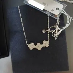 期間限定出品 Pt ダイヤモンドネックレス 肉厚 花 フラワー