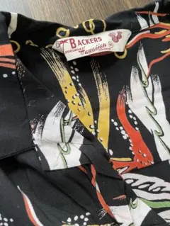 Backers アロハシャツ 長袖　海洋生物柄