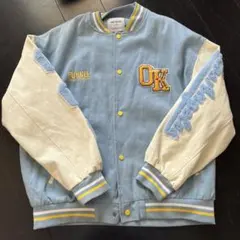 水色/クリーム スタジャン OK刺繍