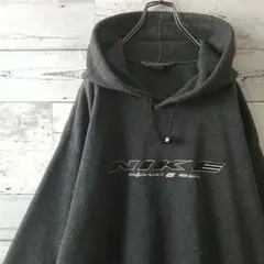 希少サイズ☆ナイキ 刺繍 センターロゴ フリース パーカー グレー 3L相当