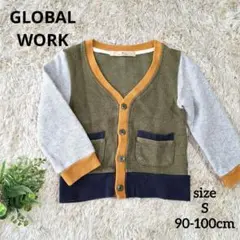 GLOBAL WORK キッズカーディガン マルチカラー 長袖 ポケット S