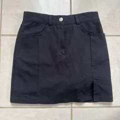 黒デニムスカート スリット付きミニスカート パンツ付き