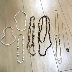 7点レディース ネックレス まとめ売り シェル ビーズ ミセス レトロ。0