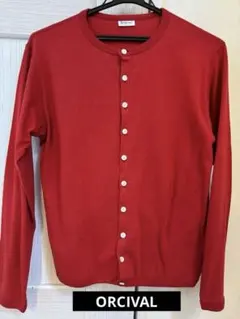 【ORCIVAL 】【美品】レッド ボタン付きカーディガン サイズ1