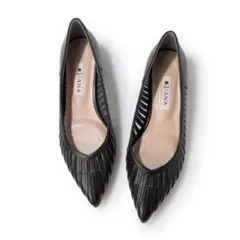 美◎DIANA ダイアナ 本革 カットワーク シースルー パンプス 23 黒