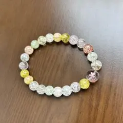 多色ビーズ ブレスレット カラフル 再利用 ハンドメイド 22cm レディース
