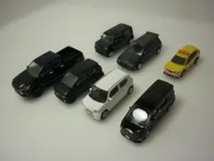 ミニカーセット 8台 黒 白 黄色