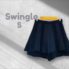 スウィングル Swingle キュロット プリーツ 春夏コーデ ブラック S
