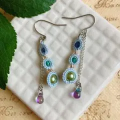 ✳︎ タティングレースとビーズのピアス310