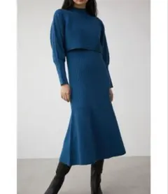 タグ付　AZUL BY MOUSSY レイヤードニットセットマーメイドワンピース