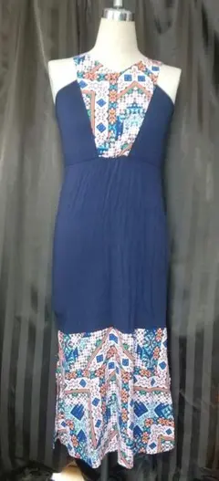 新品タグ付き ノースリーブ ロング アジアン ワンピース