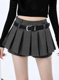 GRL ベルト付きプリーツミニスカートパンツ[sd136]