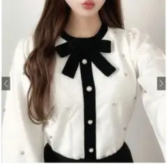 グレイル　GRL　リボンタイビジューニットトップス　tt009