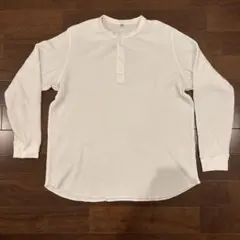 UNIQLO ヘンリーネック長袖カットソー XL ホワイト