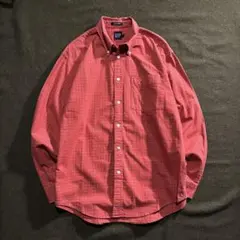 90s OLD GAP OXFORD Plaid L/S shirt S