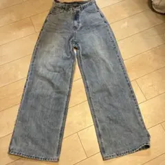 ハイウエスト ワイドデニムパンツ