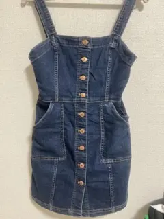 H&M ダークデニム サロペット UK6