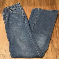 GU フレアデニムパンツ Lサイズ インディゴブルー