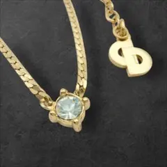 Dior ディオール ネックレス ゴールド 喜平チェーン 一粒 ストーン