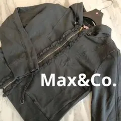 D*在様 h095　Max&Co. フリル ジップパーカー ブラック S スウェのサムネイル