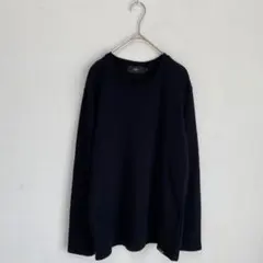 【AZUL by moussy】ワッフル生地　長袖　カットソー　トップス【L】黒のサムネイル