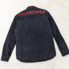 美品　BALENCIAGA　バレンシアガ　デニムシャツ　長袖　ジャケット　ロゴのサムネイル