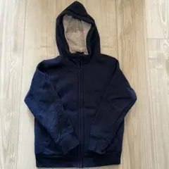 ネイビー フリースライニング パーカー 100cm
