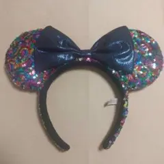 ◆ディズニー カチューシャ スパンコール カラフル レインボー ミニー
