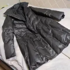 グレー フード付き ロングダウンジャケット