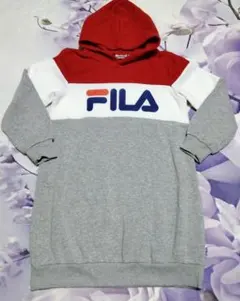 FILA フード付きパーカー 赤/白/灰色 サイズ130cm