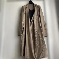 美品　授乳服 オープンフロント ベージュ　授乳ワンピース　マタニティ　ワンピース