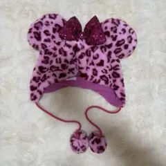 ディズニー ミニー ヒョウ柄 ファンキャップ ピンク