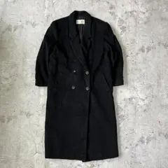 冠婚葬祭　カシミヤ90% ダブルブレスト　ロング オーバーコート　黒　イトキン