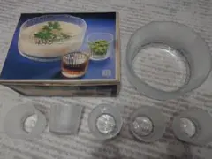 HOYA ガラス食器セット ストライプ模様 ボウルとグラス4個