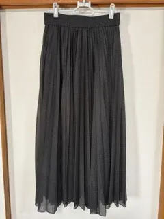 ミラ オーウェン　プリーツスカート　ブラック　ドット