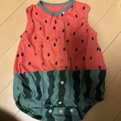 スイカ柄ロンパース 60~70cm