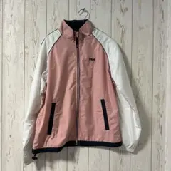 FILA ナイロンジャケット ピンク×白 M こなれ感◎