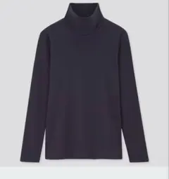 UNIQLO ストレッチコットンタートルネックT タートルネック　ネイビー　XL