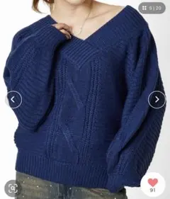 GORGE《ケーブル編み×オフショル》レディース ニットプルオーバー