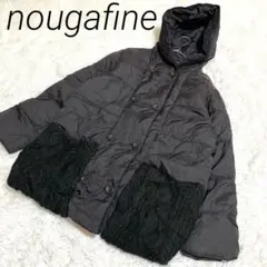 nougafineフード付きブラックジャケット 裾ゴム入り　大きめポケット2