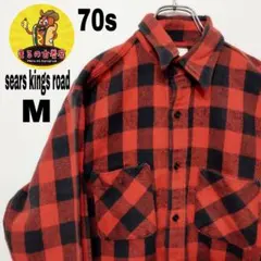 usa古着 sears kingsroad ネルシャツM VINTAGE 70s