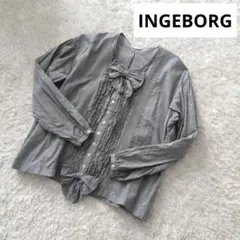 インゲボルグ INGEBORG フリル リボン ブラウス　グレンチェックのサムネイル