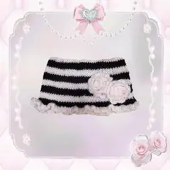 ハンドメイド フリル付き猫耳ニット帽