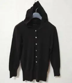 Le souk ブラック ニットパーカー フード付きニットセーター