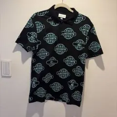 LACOSTE ラコステ 総柄 ポロシャツ ブラック メンズ