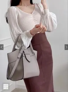 GRL グレイル 2Way配色レザーショルダーバッグ