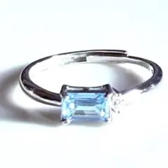 スイス ブルートパーズ 0.7ct シルバーリングSV925 フリーサイズ