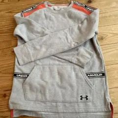 UNDER ARMOUR フードなしパーカー YLG グレー/オレンジ